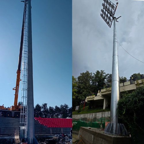 Stubovi reflektora za stadion Ub i Kragujevac